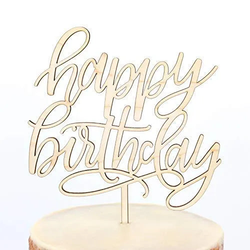 Personalized Wooden Cake Topper / Custom Script Cake Topper for Birthdays and Parties / Customizable Cake Topper