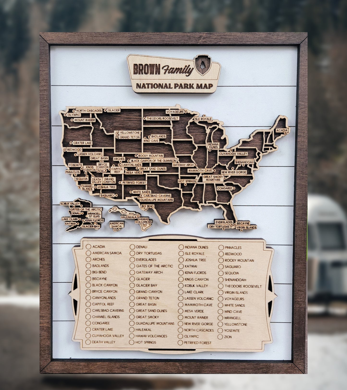 US National Park Explorer Maps - Personalized - National Park Map, Map, Park Map, US Map, National Park Wooden Checklist Map, Wooden Map