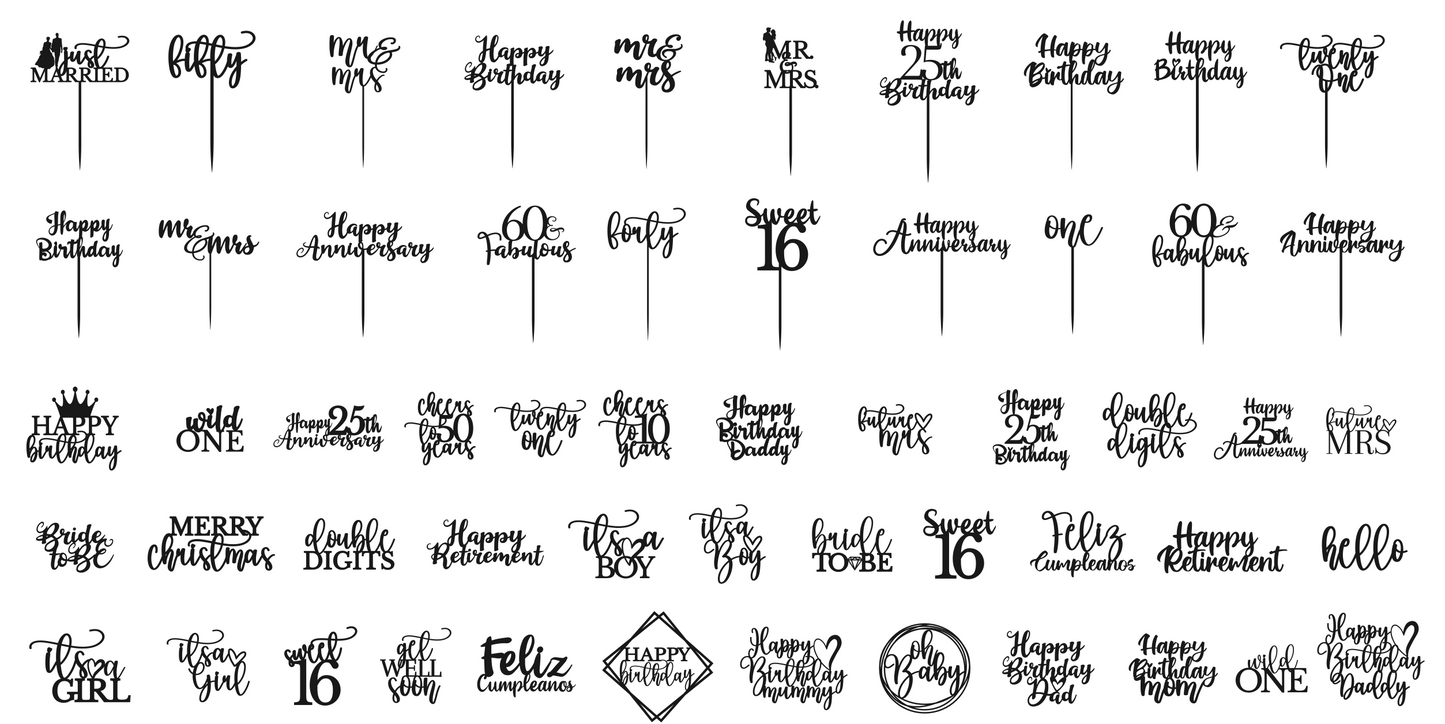 Personalized Wooden Cake Topper / Custom Script Cake Topper for Birthdays and Parties / Customizable Cake Topper