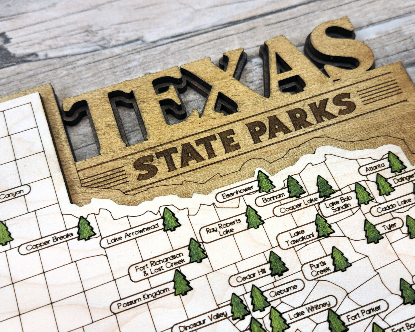 Texas State Park Explorer Map - State Park Checklist for Campers, Traveler, and the Explorer