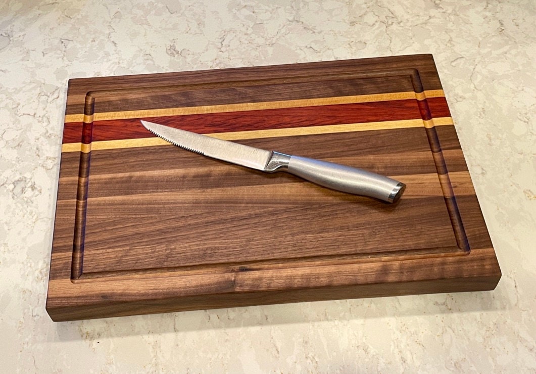 Elevate Your Culinary Creations w/ a Premium Handcrafted Hardwood Cutting Board for Grilling Enthusiasts - Crafted with Love and Precision