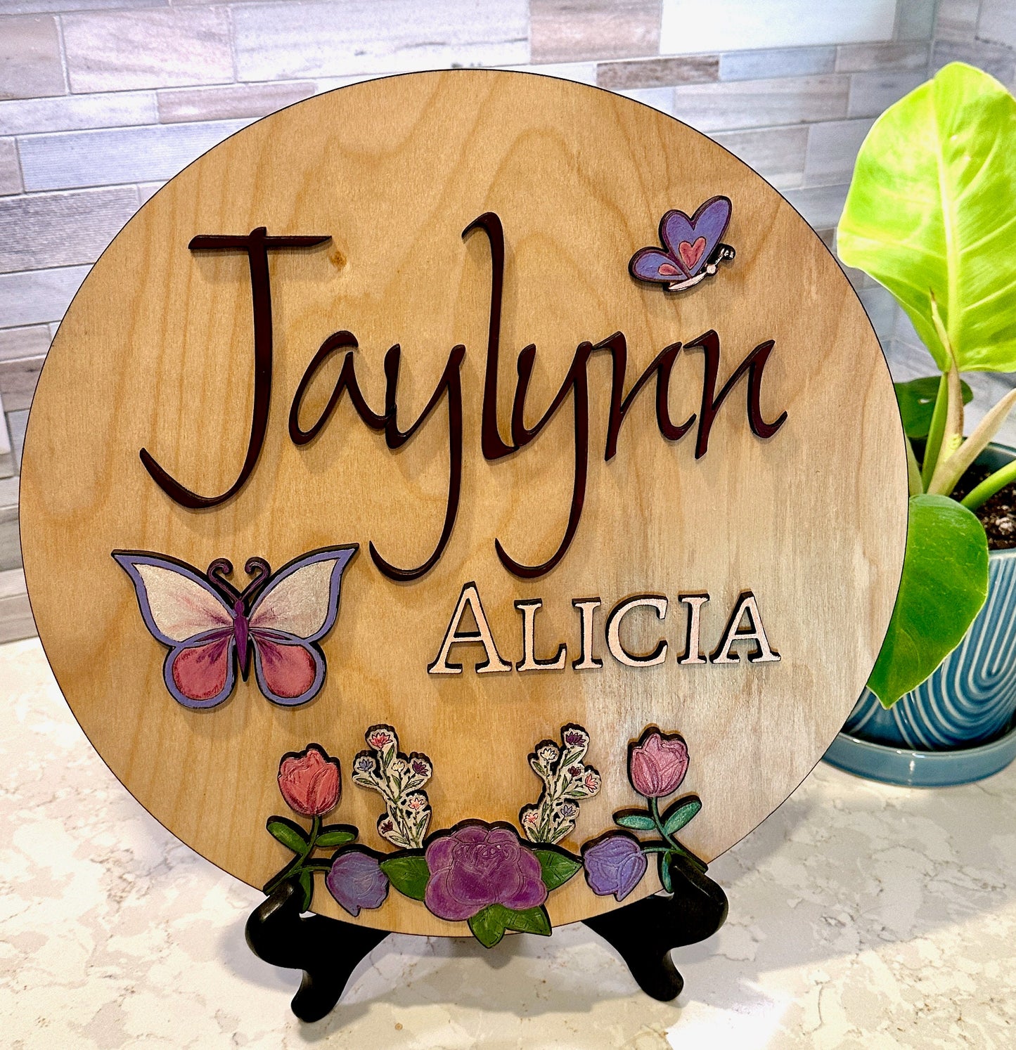 Personalized Round Child Name Sign | Custom Nursery Decor | Above Crib Wooden Name Plaque - Ideal Child Gift to Create Cherished Memories