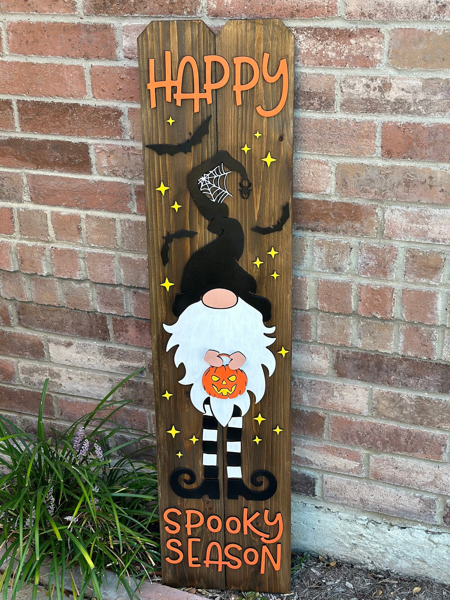 Gnome Porch Entry Sign - Seasonal & Custom Options - 45" Picket Decor for Christmas, Halloween, or Fall Outdoor Welcome Signs