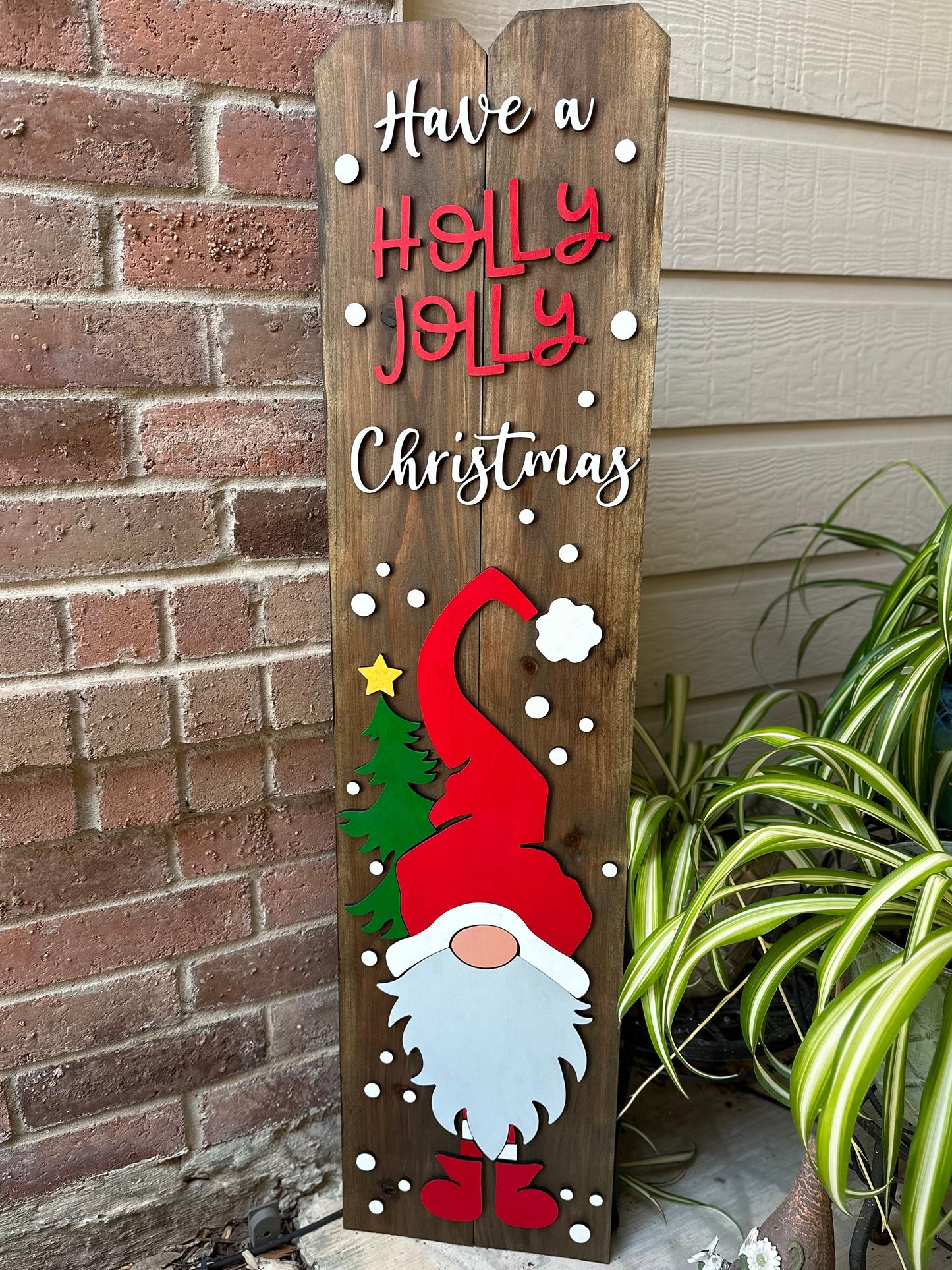 Gnome Porch Entry Sign - Seasonal & Custom Options - 45" Picket Decor for Christmas, Halloween, or Fall Outdoor Welcome Signs